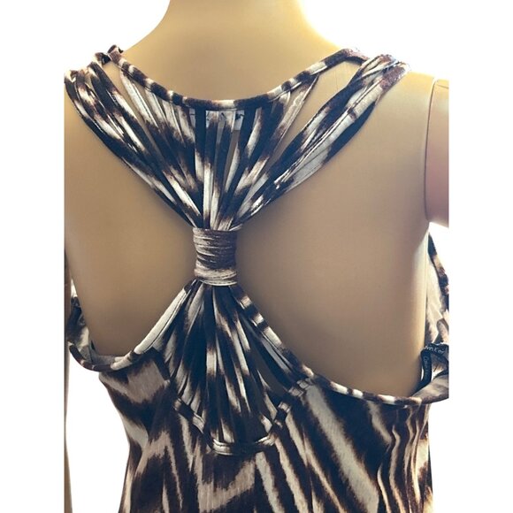 Calvin Klein Womens Maxi Dress Small Animal Print Earthy Boho Chic Artsy - Picture 7 of 8